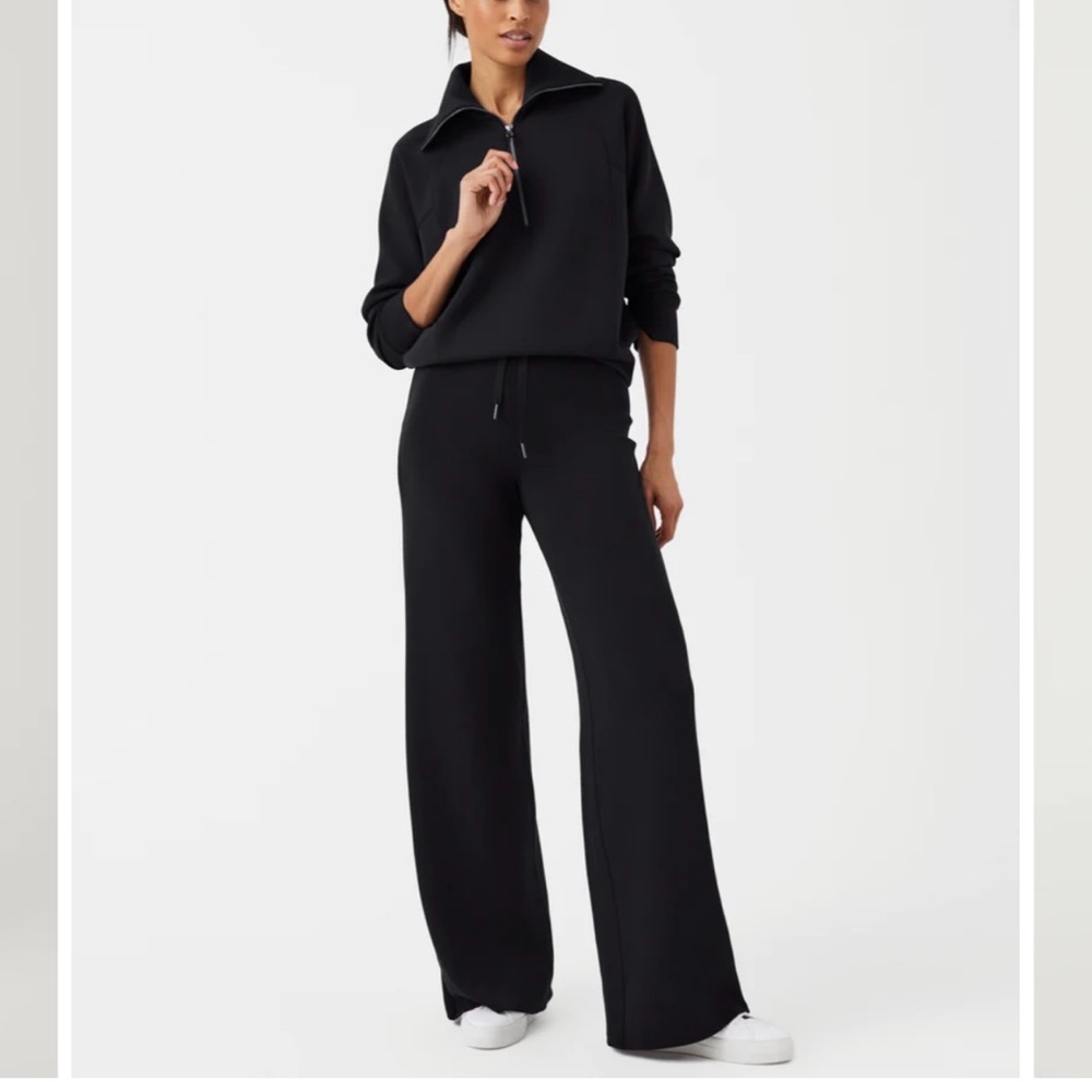 SPANX Wide Leg Pull-On Pants in Black